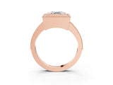 Rose gold Asscher Cut-Cut Diamond Halo Engagement Ring with Pave Band and Prong Setting_12