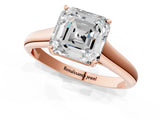 Rose gold Asscher Cut Cut Diamond Solitaire Engagement Ring with Tapered Plain Band and Four-Prong Setting_16