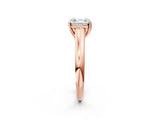Rose gold Asscher Cut Cut Diamond Solitaire Engagement Ring with Tapered Plain Band and Four-Prong Setting_17
