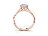 Rose gold Asscher Cut Cut Diamond Solitaire Engagement Ring with Tapered Plain Band and Four-Prong Setting_18