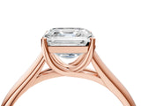 Rose gold Asscher Cut Cut Diamond Solitaire Engagement Ring with Tapered Plain Band and Four-Prong Setting_19