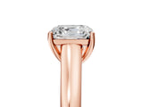 Rose gold Asscher Cut Cut Diamond Solitaire Engagement Ring with Tapered Plain Band and Four-Prong Setting_20