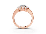 Rose gold Asscher Cut Cut Halo Diamond Pavé Engagement Ring with Milgrain Detailing_18
