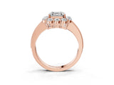 Rose gold Asscher Cut Cut Halo Diamond Pavé Engagement Ring with Milgrain Detailing_6