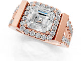 Rose gold Asscher Cut Cut Halo Split Shank Prong Set Ring_4