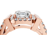 Rose gold Asscher Cut Cut Halo Split Shank Prong Set Ring_7