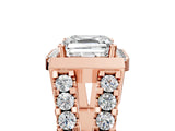 Rose gold Asscher Cut Cut Halo Split Shank Prong Set Ring_8
