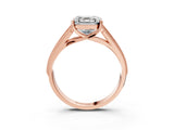Rose gold Asscher Cut Cut Pave Split Shank Engagement Ring with Four-Prong Setting_18