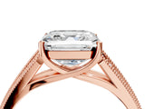 Rose gold Asscher Cut Cut Pave Split Shank Engagement Ring with Four-Prong Setting_19