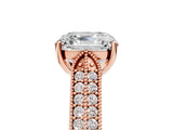 Rose gold Asscher Cut Cut Pave Split Shank Engagement Ring with Four-Prong Setting_20