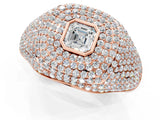Rose gold Asscher Cut Diamond Bezel Set Pavé Dome Mens Ring_1