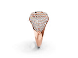 Rose gold Asscher Cut Diamond Bezel Set Pavé Dome Mens Ring_2