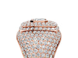 Rose gold Asscher Cut Diamond Bezel Set Pavé Dome Mens Ring_5