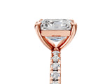 Rose gold Asscher Cut Diamond Brilliant Solitaire Ring with Pavé Band and Four-Prong Setting_20