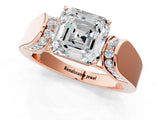 Rose gold Asscher Cut Diamond Channel Set Solitaire Ring with Four-Prong Setting_13