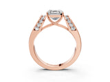 Rose gold Asscher Cut Diamond Channel Set Solitaire Ring with Four-Prong Setting_15