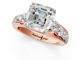 Rose gold Asscher Cut Diamond Engagement Ring with Pavé Band and Four-Prong Setting_4
