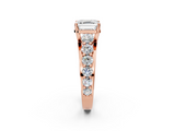 Rose gold Asscher Cut Diamond Engagement Ring with Pavé Band and Four-Prong Setting_5
