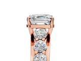 Rose gold Asscher Cut Diamond Engagement Ring with Pavé Band and Four-Prong Setting_8