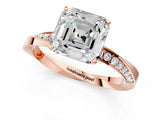 Rose gold Asscher Cut Diamond Engagement Ring with Side Stone Accents and Four-Prong Setting_121