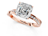 Rose gold Asscher Cut Diamond Engagement Ring with Side Stone Accents and Four-Prong Setting_13