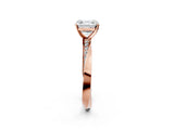 Rose gold Asscher Cut Diamond Engagement Ring with Side Stone Accents and Four-Prong Setting_14