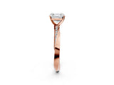 Rose gold Asscher Cut Diamond Engagement Ring with Side Stone Accents and Four-Prong Setting_17