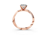 Rose gold Asscher Cut Diamond Engagement Ring with Side Stone Accents and Four-Prong Setting_18