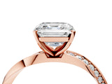 Rose gold Asscher Cut Diamond Engagement Ring with Side Stone Accents and Four-Prong Setting_19