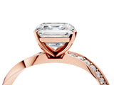 Rose gold Asscher Cut Diamond Engagement Ring with Side Stone Accents and Four-Prong Setting_22