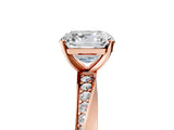 Rose gold Asscher Cut Diamond Engagement Ring with Side Stone Accents and Four-Prong Setting_23
