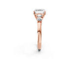 Rose gold Asscher Cut Diamond Five-Stone Prong Set White Gold Ring_38