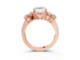 Rose gold Asscher Cut Diamond Five-Stone Prong Set White Gold Ring_39