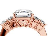 Rose gold Asscher Cut Diamond Five-Stone Prong Set White Gold Ring_40