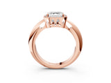 Rose gold Asscher Cut Diamond Halo Engagement Ring with Split Shank and Four-Prong Setting_55