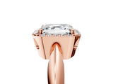 Rose gold Asscher Cut Diamond Halo Engagement Ring with Split Shank and Four-Prong Setting_57
