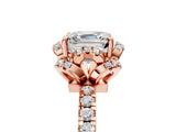 Rose gold Asscher Cut Diamond Halo Pave Band with Four-Prong Setting_20