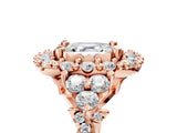 Rose gold Asscher Cut Diamond Halo Ring with Pavé Band and Four-Prong Setting_29