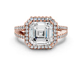 Rose gold Asscher Cut Diamond Halo Split Shank Engagement Ring_39