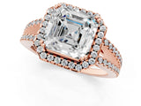 Rose gold Asscher Cut Diamond Halo Split Shank Engagement Ring_40