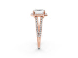 Rose gold Asscher Cut Diamond Halo Split Shank Engagement Ring_41