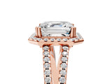 Rose gold Asscher Cut Diamond Halo Split Shank Engagement Ring_44