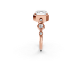 Rose gold Asscher Cut Diamond Milgrain Marquise Band with Prong Setting_5