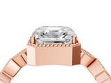 Rose gold Asscher Cut Diamond Milgrain Marquise Band with Prong Setting_7