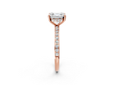 Rose gold Asscher Cut Diamond Pavé Band Ring with Four-Prong Setting_25