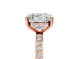 Rose gold Asscher Cut Diamond Pavé Band Ring with Four-Prong Setting_28