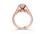 Rose gold Asscher Cut Diamond Pavé Band Solitaire with Four-Prong Setting_26