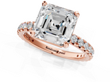 Rose gold Asscher Cut Diamond Pavé Band with Four-Prong Setting_25
