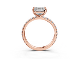 Rose gold Asscher Cut Diamond Pavé Band with Four-Prong Setting_27