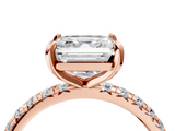 Rose gold Asscher Cut Diamond Pavé Band with Four-Prong Setting_28
